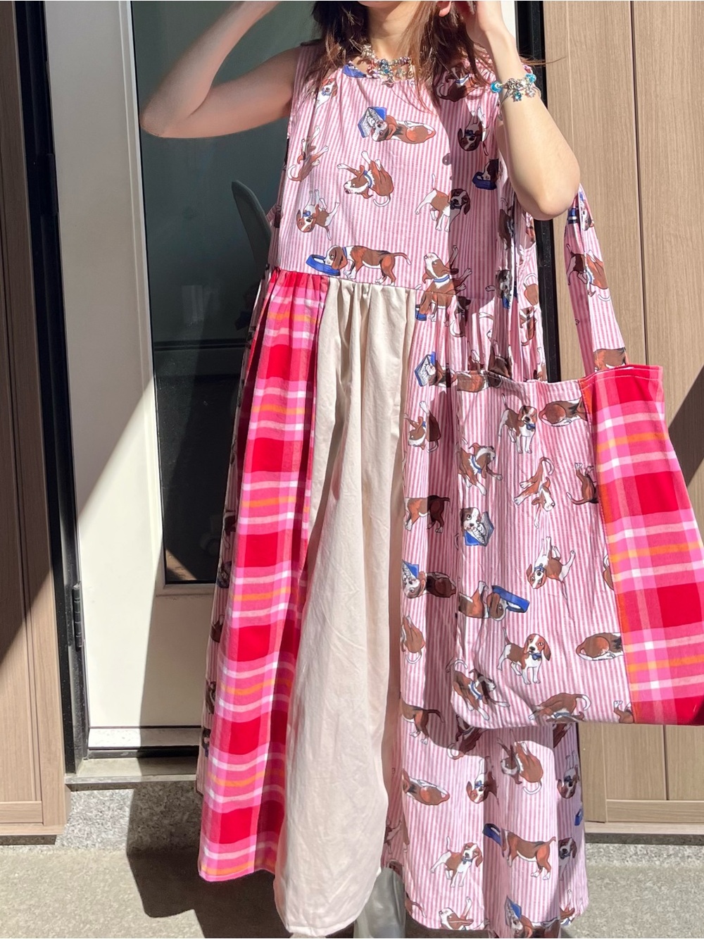 Beagle Everywhere Maxi Dress + Matching Tote | SKU 09081